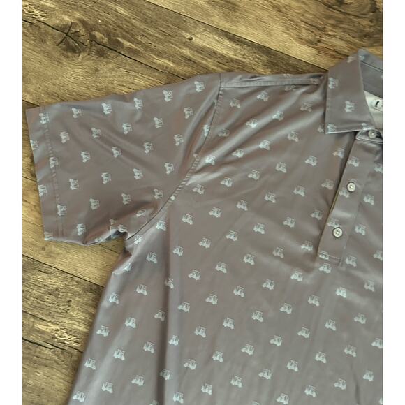 U Suck At Golf USAG Men’s Medium All Over Graphic Print Polo Gray Athleisure - Picture 6 of 9